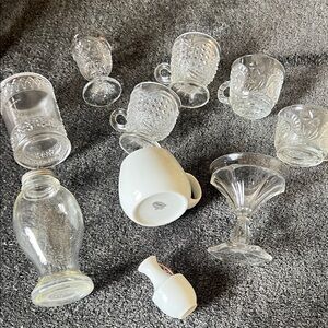 Clear and White Glassware Collection